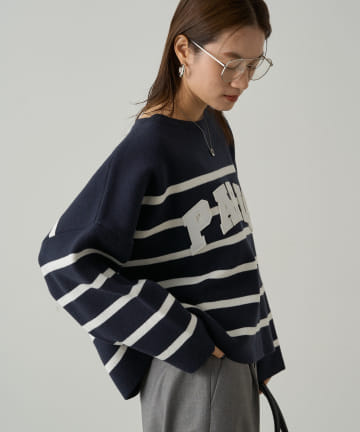 LOUNGEDRESS(ラウンジドレス) 【追加生産決定！】ボーダーロゴニット
