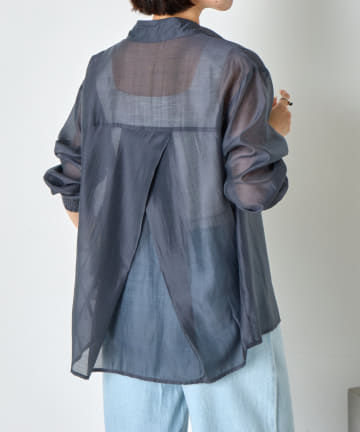 【新色登場！】【バックスタイルまで抜かりない】シアーバッククロスシャツ