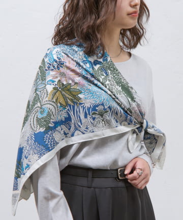 ボタニカル大判スカーフ 90×90