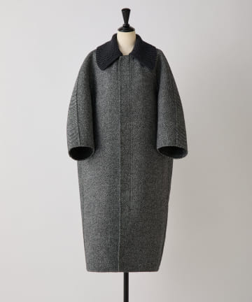 《SOFIE D'HOORE》ニット衿付きヘリンボーン2WAYコート