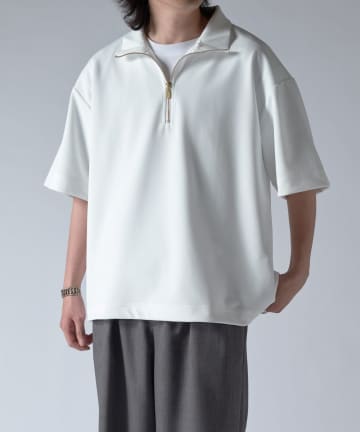 ジョーゼットハーフZIP s/s カットソー