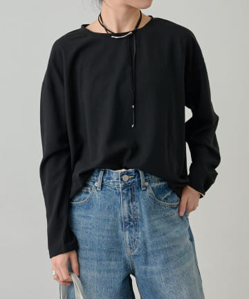 Omekashi(オメカシ) 【レイヤードスタイルにぴったり！】ストレッチシフォンTブラウス