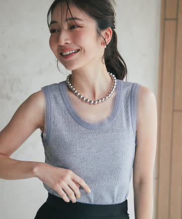 La boutique BonBon(ラブティックボンボン) 【コーデのポイントに】ラメリブタンク