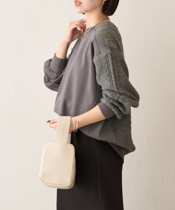 Jena　espace merveilleux(ジェナ　エスパスメルヴェイユ) 裏毛ケーブルプルオーバー