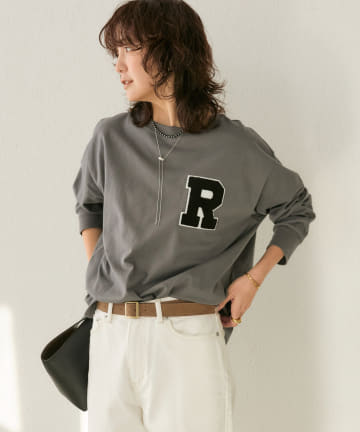 RIVE DROITE(リヴドロワ) 【キャッチーなロゴが◎】パイルワッペンロンTee