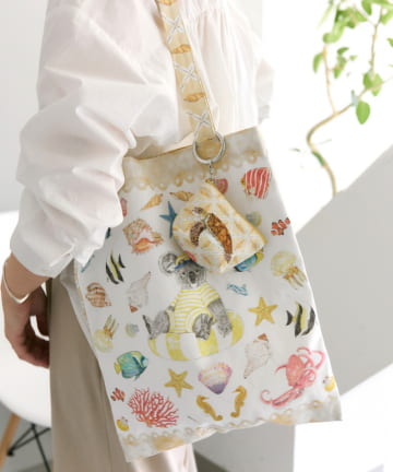 ear PAPILLONNER(イア パピヨネ) sampo×earミニポーチ付きトートバッグ