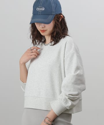 ラメ裏毛クルーコンパクトプルオーバー