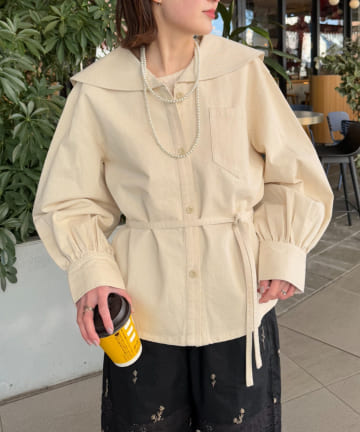 CIAOPANIC TYPY(チャオパニックティピー) 【willow】セーラーカラーボリュームスリーブデニムシャツジャケット