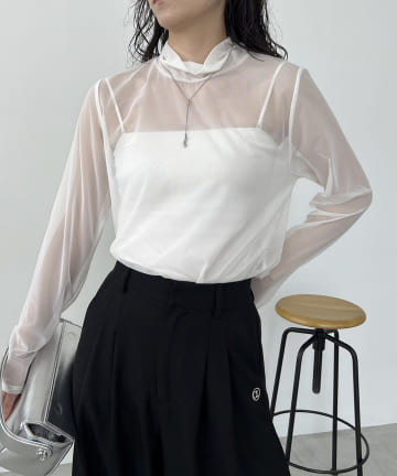 OUTLET(アウトレット) 【CAPRICIEUX LE'MAGE】シアーハイネックロンT