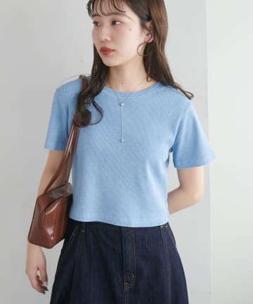 【umm.】リブピグメントミニTシャツ
