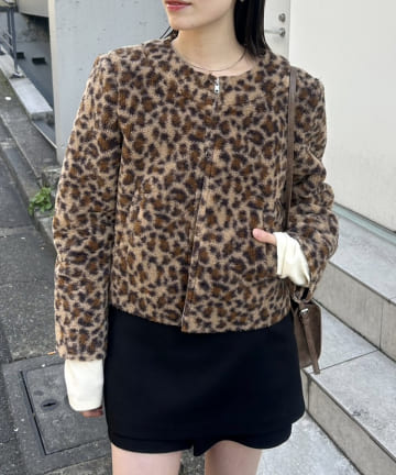 パフスリーブボアジャケット