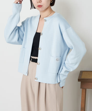 Jena　espace merveilleux(ジェナ　エスパスメルヴェイユ) メタルボタンカーディガン