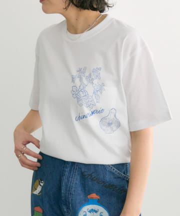 ear PAPILLONNER(イア パピヨネ) シノワズリTシャツ【Work of Art × SUM1 STYLE (ワークオブアートケンダイ×スミスタイル)】