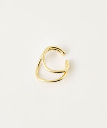 DISCOAT(ディスコート) 【GOLDY】ニュアンス2連フープイヤカフ