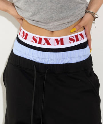 【新色ブラック予約】Six M/シックスエム トリプルレイヤードパンツ