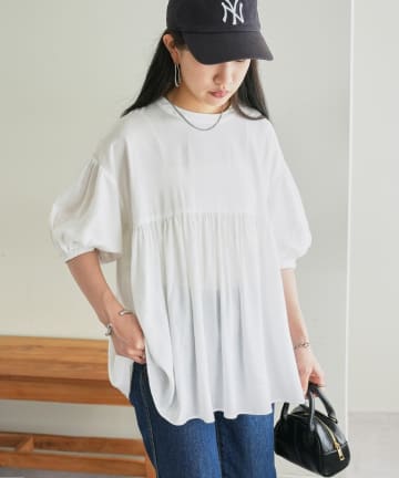 【WEB限定】麻混ティアードブラウス