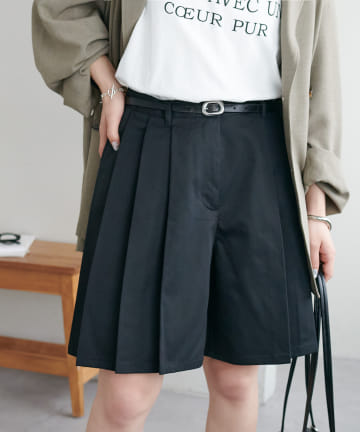 【WEB限定】プリーツチノハーフパンツ