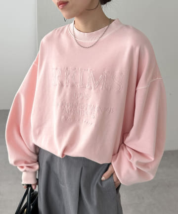 DISCOAT(ディスコート) 【ユニセックス】ピグメントダンボール刺繍プルオーバー