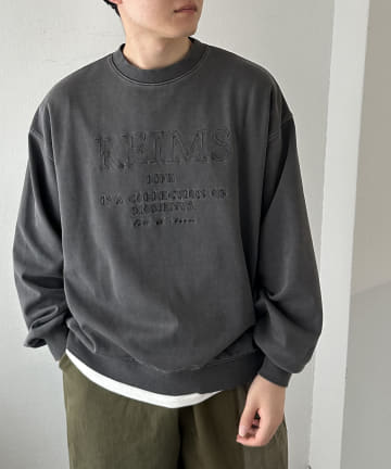 DISCOAT(ディスコート) 【ユニセックス】ピグメントダンボール刺繍プルオーバー