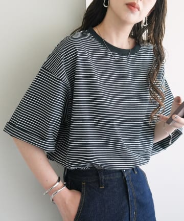 DISCOAT(ディスコート) 【WEB限定】ボーダービッグ半袖Tシャツ