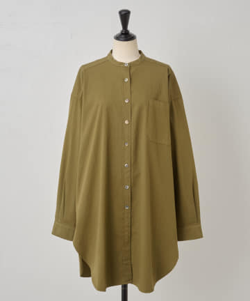 《MODERN WEAVING》ノーカラーシャツチュニック