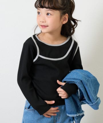 CIAOPANIC TYPY(チャオパニックティピー) 【KIDS】アシメリブレイヤードTEE