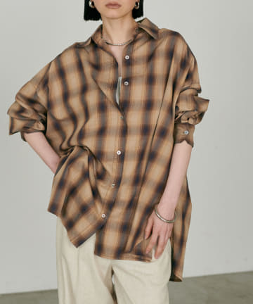 LARUTA(ラルータ) チェック柄シャツプルオーバー