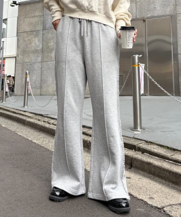 CIAOPANIC TYPY(チャオパニックティピー) フリンジ微フレアスウェットパンツ