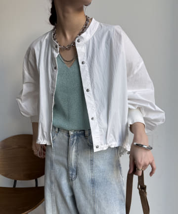【WEB限定】ショートスナップブラウス