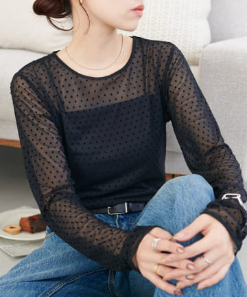 【WEB限定】ドットチュールプルオーバー