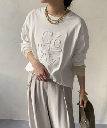 DOUDOU(ドゥドゥ) 【WEB限定】GeEuMAXエンボスプリントTEE