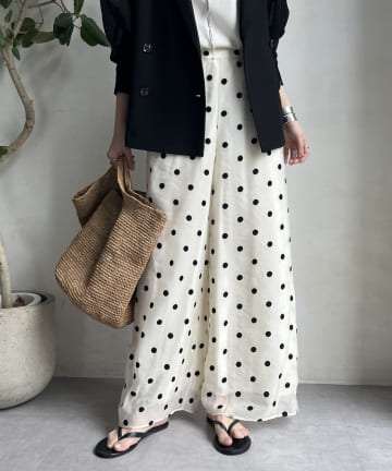 DOUDOU(ドゥドゥ) 【WEB限定】オーガンジードットパンツ