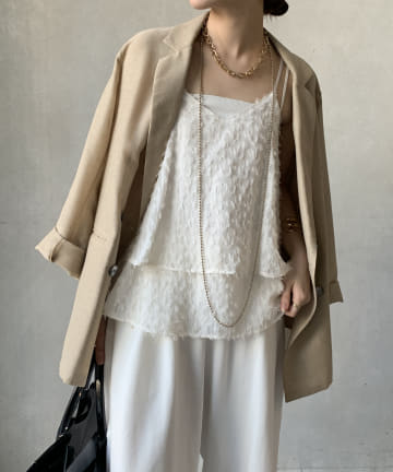 【WEB限定】フリンジジャガードキャミ