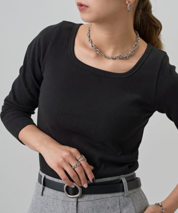 COLONY 2139(コロニー トゥーワンスリーナイン) 【BASIC LINE】スクエアネックリブロングスリーブプルオーバー