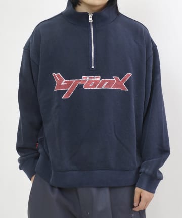 【UNISEX/ユニセックス】BRONXハーフジップロゴスウェット