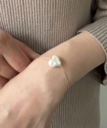 Lattice(ラティス) 淡水ハートパールブレスレット