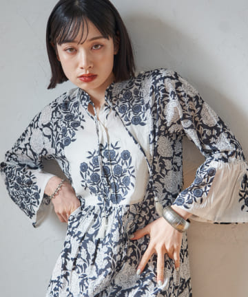 Remind me and forever(リマインドミーアンドフォーエバー) 【India series】【WEB限定】インドコットン総花柄ワンピース【新色追加】