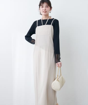 natural couture(ナチュラルクチュール) カットジョーゼットペンシルキャミワンピース