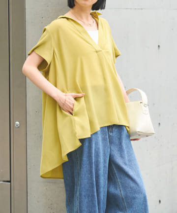 un dix cors(アンディコール) Aラインスキッパーシャツ