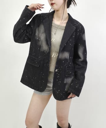 スプレーブリーチデニムジャケット