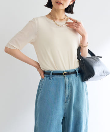 un dix cors(アンディコール) マイクロチュールTシャツ