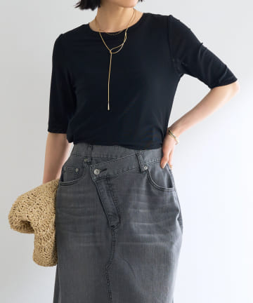 un dix cors(アンディコール) 《軽く滑らかな極上の肌触り》マイクロチュールTシャツ