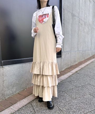 ティアードフリルキャミワンピース