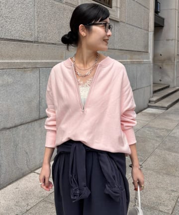 DOUDOU(ドゥドゥ) 【新色追加】【インフルエンサー OKOCHI企画】ハーフジップスウェット