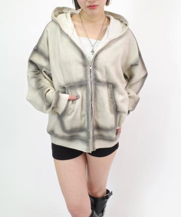 【ユニセックス】裏毛ラインジップパーカー