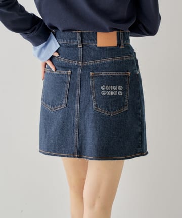 【2サイズ展開/セットアップ対応】カットオフデニムミニスカート