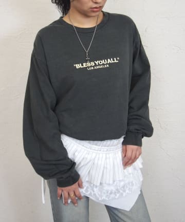 WHO’S WHO gallery(フーズフーギャラリー) 【WEB限定/2サイズ】BLESS YOUピグメント刺繍ロンTEE