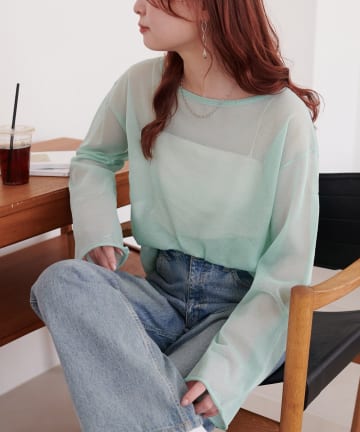 DISCOAT(ディスコート) 【9色展開！/程よい透け感/WEB限定】2WAYワンショルシアープルオーバー