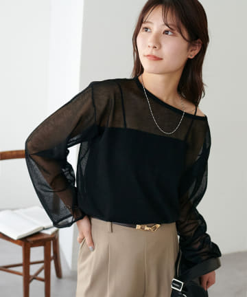 DISCOAT(ディスコート) 【9色展開！/程よい透け感/WEB限定】2WAYワンショルシアープルオーバー