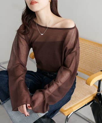 DISCOAT(ディスコート) 【9色展開！/程よい透け感/WEB限定】2WAYワンショルシアープルオーバー